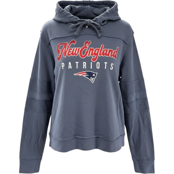 NFL Team Apparel Tops - NFL New England Patriots Women Blue Pullover Hoodie Sweashirt Small NEW